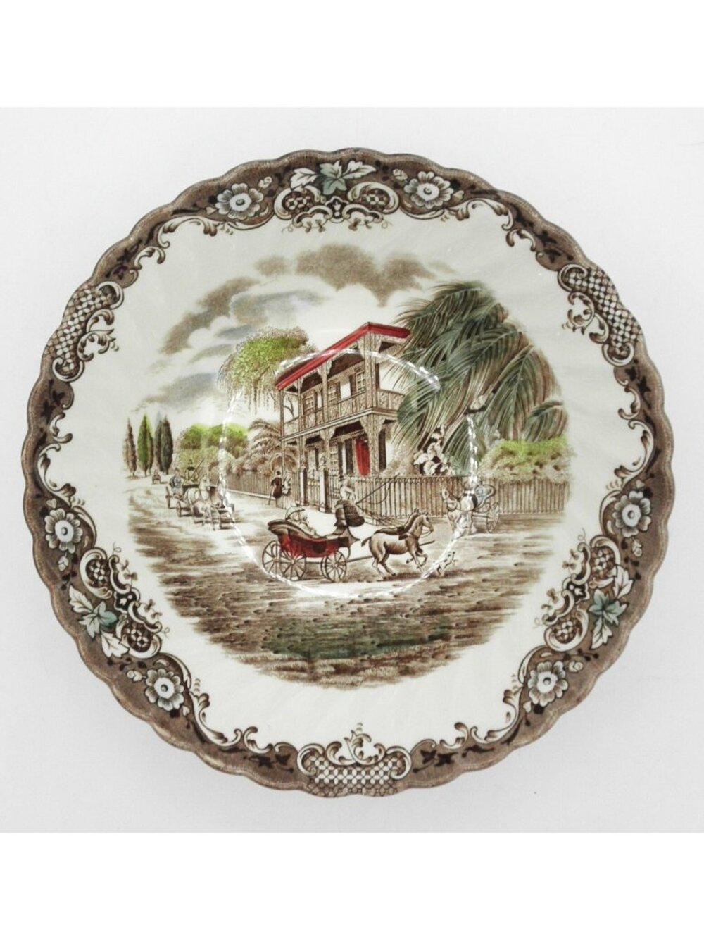 Johnson Brothers Heritage Hall Brown Multi-color 8 inch Vegetable Serving Bowl